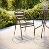 image:imageFlash Furniture Aluminum Slat Back Stacking Outdoor Restaurant Chairs Modern Stackable Patio Chairs for Restaurants Set of 4 BlackBronze