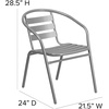 image:imageFlash Furniture Aluminum Slat Back Stacking Outdoor Restaurant Chairs Modern Stackable Patio Chairs for Restaurants Set of 4 BlackSilver
