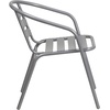 image:imageFlash Furniture Aluminum Slat Back Stacking Outdoor Restaurant Chairs Modern Stackable Patio Chairs for Restaurants Set of 4 BlackSilver