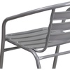 image:imageFlash Furniture Aluminum Slat Back Stacking Outdoor Restaurant Chairs Modern Stackable Patio Chairs for Restaurants Set of 4 BlackSilver