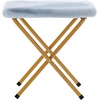 image:imageFlash Furniture Archer Saucer Chair with Folding Steel Frame Portable Oversized Saucer Chair for Dorm or Bedroom 28 Dusty Aqua Faux FurSoft Gold FrameAqua FabricSoft Gold Frame