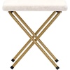 image:imageFlash Furniture Archer Saucer Chair with Folding Steel Frame Portable Oversized Saucer Chair for Dorm or Bedroom 28 Dusty Aqua Faux FurSoft Gold FrameIvory Faux Shearling FabricSoft Gold Frame