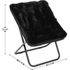 image:imageFlash Furniture Archer Saucer Chair with Folding Steel Frame Portable Oversized Saucer Chair for Dorm or Bedroom 28 Dusty Aqua Faux FurSoft Gold FrameBlack FabricBlack Frame