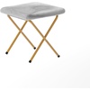 image:imageFlash Furniture Archer Saucer Chair with Folding Steel Frame Portable Oversized Saucer Chair for Dorm or Bedroom 28 Dusty Aqua Faux FurSoft Gold FrameGray FabricSoft Gold Frame