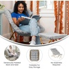 image:imageFlash Furniture Archer Saucer Chair with Folding Steel Frame Portable Oversized Saucer Chair for Dorm or Bedroom 28 Dusty Aqua Faux FurSoft Gold FrameGray FabricSoft Gold Frame