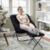 image:imageFlash Furniture Archer Saucer Chair with Folding Steel Frame Portable Oversized Saucer Chair for Dorm or Bedroom 28 Dusty Aqua Faux FurSoft Gold FrameBlack FabricBlack Frame