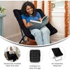 image:imageFlash Furniture Archer Saucer Chair with Folding Steel Frame Portable Oversized Saucer Chair for Dorm or Bedroom 28 Dusty Aqua Faux FurSoft Gold FrameBlack FabricBlack Frame