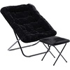 image:imageFlash Furniture Archer Saucer Chair with Folding Steel Frame Portable Oversized Saucer Chair for Dorm or Bedroom 28 Dusty Aqua Faux FurSoft Gold FrameBlack FabricBlack Frame