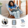 image:imageFlash Furniture Archer Saucer Chair with Folding Steel Frame Portable Oversized Saucer Chair for Dorm or Bedroom 28 Dusty Aqua Faux FurSoft Gold FrameAqua FabricSoft Gold Frame