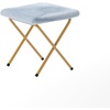 image:imageFlash Furniture Archer Saucer Chair with Folding Steel Frame Portable Oversized Saucer Chair for Dorm or Bedroom 28 Dusty Aqua Faux FurSoft Gold FrameAqua FabricSoft Gold Frame