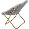 image:imageFlash Furniture Archer Saucer Chair with Folding Steel Frame Portable Oversized Saucer Chair for Dorm or Bedroom 28 Dusty Aqua Faux FurSoft Gold FrameGray FabricSoft Gold Frame