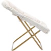image:imageFlash Furniture Archer Saucer Chair with Folding Steel Frame Portable Oversized Saucer Chair for Dorm or Bedroom 28 Dusty Aqua Faux FurSoft Gold FrameIvory Faux Shearling FabricSoft Gold Frame