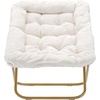 image:imageFlash Furniture Archer Saucer Chair with Folding Steel Frame Portable Oversized Saucer Chair for Dorm or Bedroom 28 Dusty Aqua Faux FurSoft Gold FrameIvory Faux Shearling FabricSoft Gold Frame