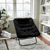 image:imageFlash Furniture Archer Saucer Chair with Folding Steel Frame Portable Oversized Saucer Chair for Dorm or Bedroom 28 Dusty Aqua Faux FurSoft Gold FrameBlack FabricBlack Frame