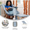 image:imageFlash Furniture Archer Saucer Chair with Folding Steel Frame Portable Oversized Saucer Chair for Dorm or Bedroom 28 Dusty Aqua Faux FurSoft Gold FrameAqua FabricSoft Gold Frame