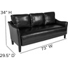 image:imageFlash Furniture Asti Upholstered Sofa in Black LeatherSoft