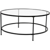 image:imageFlash Furniture Astoria Collection Round Coffee Table  Modern Clear Glass Coffee Table  Matte Gold FrameClear TopMatte Black Frame