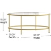 image:imageFlash Furniture Astoria Collection Round Coffee Table  Modern Clear Glass Coffee Table  Matte Gold FrameClearBrushed Gold