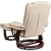 image:imageFlash Furniture Bali Contemporary MultiPosition LeatherSoft Recliner Chair with Ottoman 360Degree Swivel Recliner ChairOttoman Set BeigeBeige