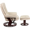 image:imageFlash Furniture Bali Contemporary MultiPosition LeatherSoft Recliner Chair with Ottoman 360Degree Swivel Recliner ChairOttoman Set BeigeBeige