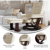 image:imageFlash Furniture Bali Contemporary MultiPosition LeatherSoft Recliner Chair with Ottoman 360Degree Swivel Recliner ChairOttoman Set BeigeBeige