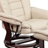 image:imageFlash Furniture Bali Contemporary MultiPosition LeatherSoft Recliner Chair with Ottoman 360Degree Swivel Recliner ChairOttoman Set BeigeBeige