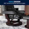 image:imageFlash Furniture Bali Contemporary MultiPosition LeatherSoft Recliner Chair with Ottoman 360Degree Swivel Recliner ChairOttoman Set BeigeBlack