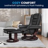 image:imageFlash Furniture Bali Contemporary MultiPosition LeatherSoft Recliner Chair with Ottoman 360Degree Swivel Recliner ChairOttoman Set BeigeBlack