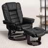 image:imageFlash Furniture Bali Contemporary MultiPosition LeatherSoft Recliner Chair with Ottoman 360Degree Swivel Recliner ChairOttoman Set BeigeBlack