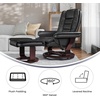 image:imageFlash Furniture Bali Contemporary MultiPosition LeatherSoft Recliner Chair with Ottoman 360Degree Swivel Recliner ChairOttoman Set BeigeBlack