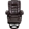 image:imageFlash Furniture Bali Contemporary MultiPosition LeatherSoft Recliner Chair with Ottoman 360Degree Swivel Recliner ChairOttoman Set BeigeBrown