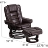 image:imageFlash Furniture Bali Contemporary MultiPosition LeatherSoft Recliner Chair with Ottoman 360Degree Swivel Recliner ChairOttoman Set BeigeBrown