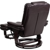 image:imageFlash Furniture Bali Contemporary MultiPosition LeatherSoft Recliner Chair with Ottoman 360Degree Swivel Recliner ChairOttoman Set BeigeBrown
