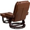 image:imageFlash Furniture Bali Contemporary MultiPosition LeatherSoft Recliner Chair with Ottoman 360Degree Swivel Recliner ChairOttoman Set BeigeBrown Vintage