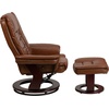 image:imageFlash Furniture Bali Contemporary MultiPosition LeatherSoft Recliner Chair with Ottoman 360Degree Swivel Recliner ChairOttoman Set BeigeBrown Vintage