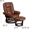 image:imageFlash Furniture Bali Contemporary MultiPosition LeatherSoft Recliner Chair with Ottoman 360Degree Swivel Recliner ChairOttoman Set BeigeBrown Vintage