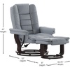 image:imageFlash Furniture Bali Contemporary MultiPosition Recliner with Horizontal Stitching and Ottoman with Swivel Mahogany Wood Base in Gray LeatherSoft