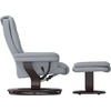 image:imageFlash Furniture Bali Contemporary MultiPosition Recliner with Horizontal Stitching and Ottoman with Swivel Mahogany Wood Base in Gray LeatherSoft
