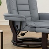 image:imageFlash Furniture Bali Contemporary MultiPosition Recliner with Horizontal Stitching and Ottoman with Swivel Mahogany Wood Base in Gray LeatherSoft