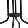 image:imageFlash Furniture Barker 28 Square Tempered Glass Metal Table with Dark Brown Rattan EdgingClear TopBlack Rattan