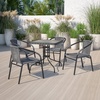 image:imageFlash Furniture Barker 28 Square Tempered Glass Metal Table with Dark Brown Rattan EdgingClear TopGray Rattan