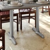image:imageFlash Furniture Beverly 5 x 22 Restaurant Table TBase with 3 Diameter Table Height Column Commercial TBase Cast Iron Restaurant Table Base SilverSilver