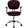 image:imageFlash Furniture Beverly MidBack Burgundy Mesh Padded Swivel Task Office Chair with Chrome Base and Arms