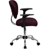 image:imageFlash Furniture Beverly MidBack Burgundy Mesh Padded Swivel Task Office Chair with Chrome Base and Arms