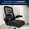 image:imageFlash Furniture Big amp Tall Swivel Office and Gaming Chair with LeatherSoft Seat Mesh Office Chair with FlipUp Armrests and Adjustable Height BlackBlack FabricMesh