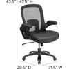 image:imageFlash Furniture Big amp Tall Swivel Office and Gaming Chair with LeatherSoft Seat Mesh Office Chair with FlipUp Armrests and Adjustable Height BlackBlack LeathersoftMesh