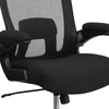 image:imageFlash Furniture Big amp Tall Swivel Office and Gaming Chair with LeatherSoft Seat Mesh Office Chair with FlipUp Armrests and Adjustable Height BlackBlack FabricMesh
