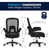 image:imageFlash Furniture Big amp Tall Swivel Office and Gaming Chair with LeatherSoft Seat Mesh Office Chair with FlipUp Armrests and Adjustable Height BlackBlack FabricMesh