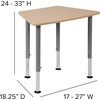 image:imageFlash Furniture Billie Hex Natural Collaborative Student Desk Adjustable from 223 to 34  Home and ClassroomHexagon