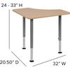 image:imageFlash Furniture Billie Hex Natural Collaborative Student Desk Adjustable from 223 to 34  Home and ClassroomTriangular